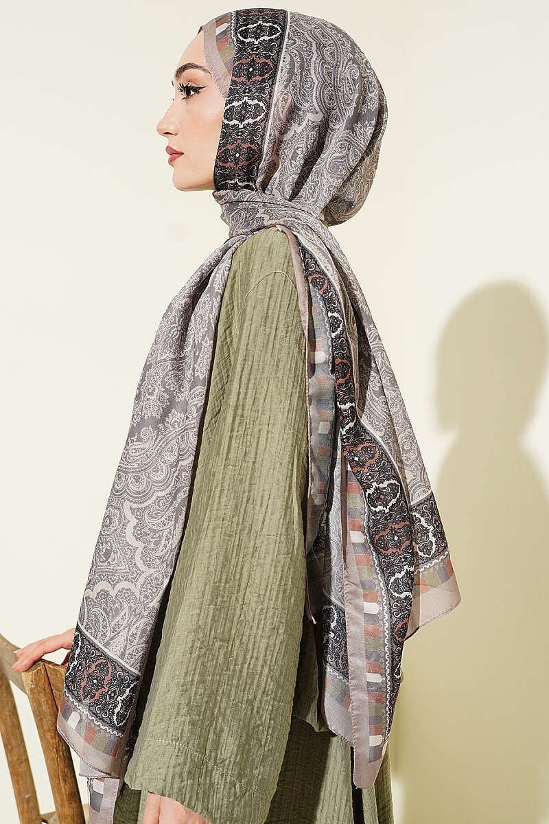 Motif Desenli Soft Şal Bej