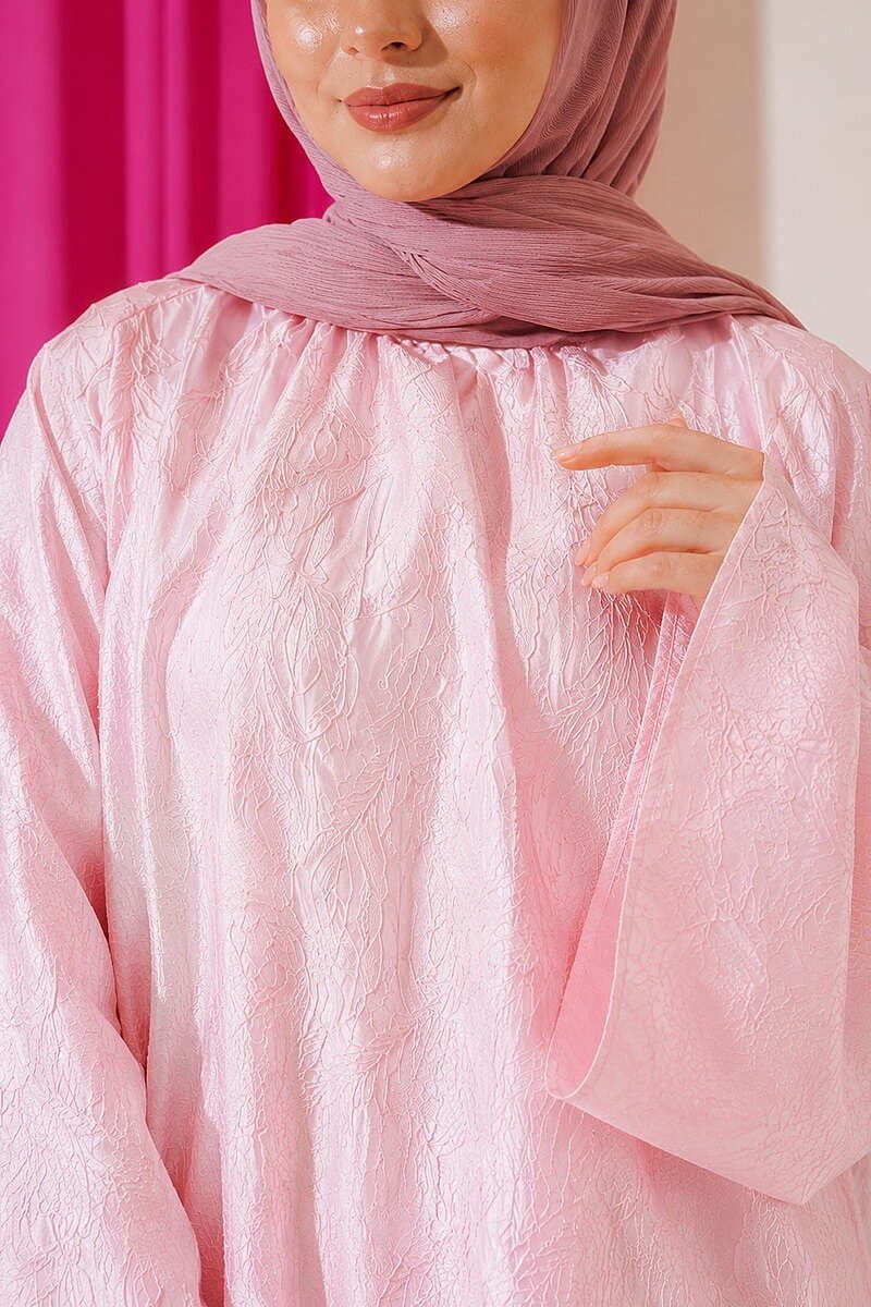 Nakışlı İspanyol Kol Bluz Pembe