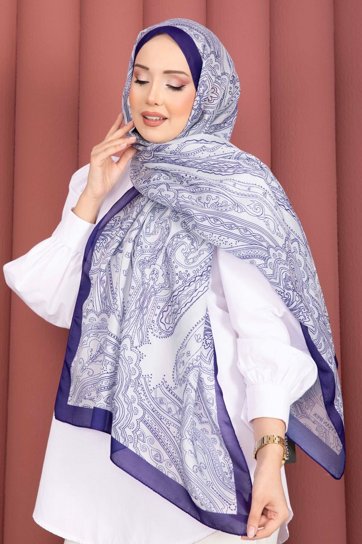 Otantik Motif Şal Serisi Saks