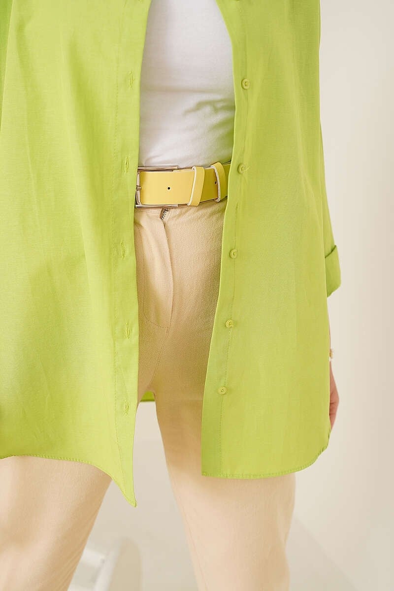 Oversize Gömlek Pastel Yeşili