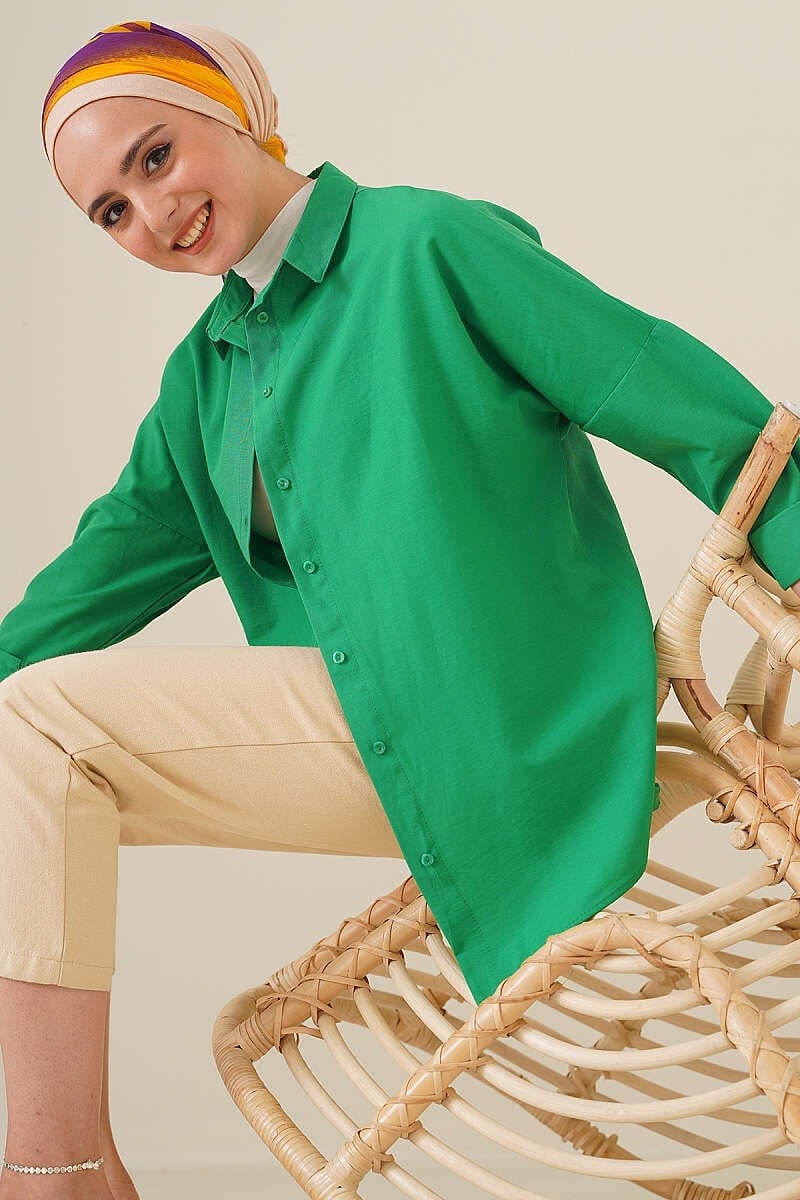Oversize Gömlek Yeşil