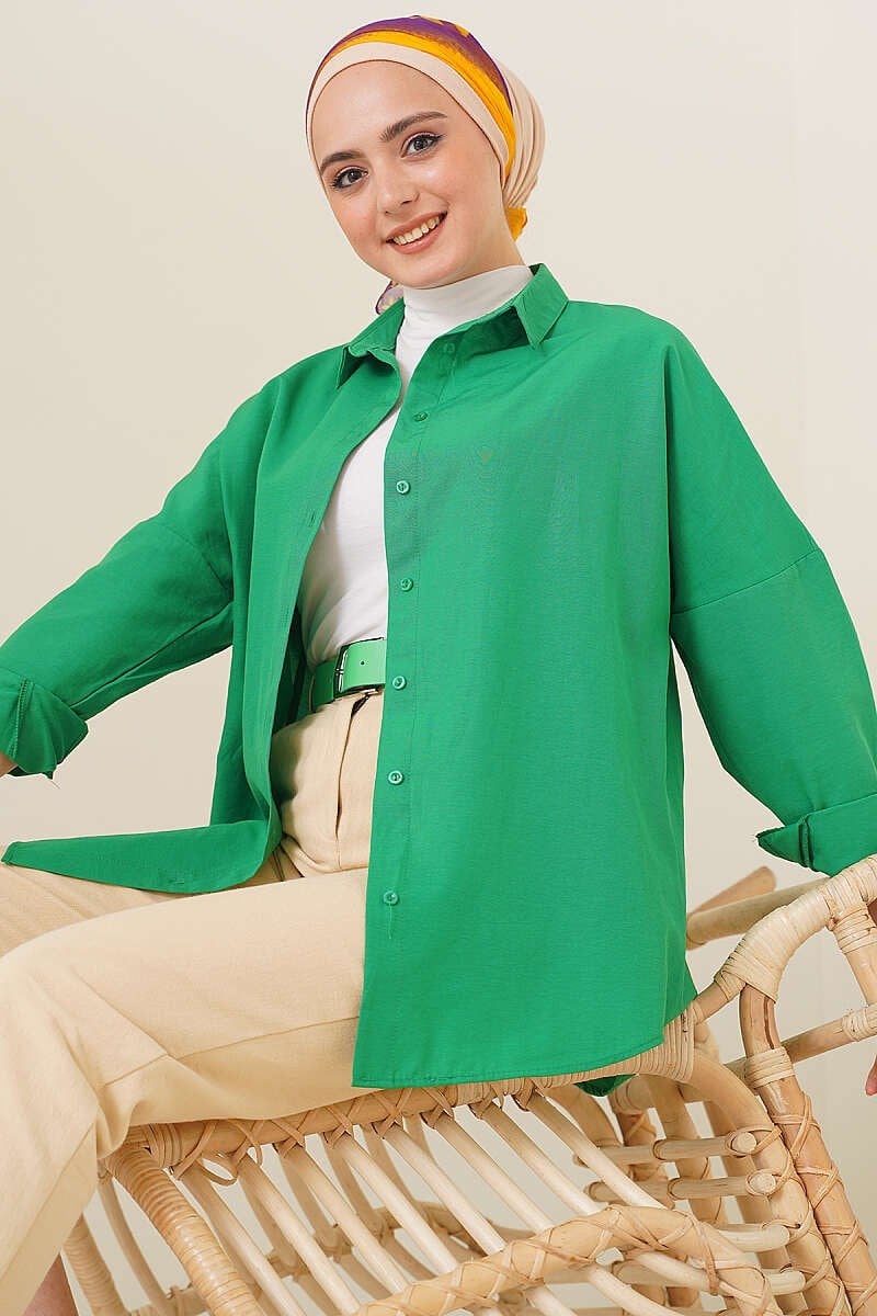 Oversize Gömlek Yeşil