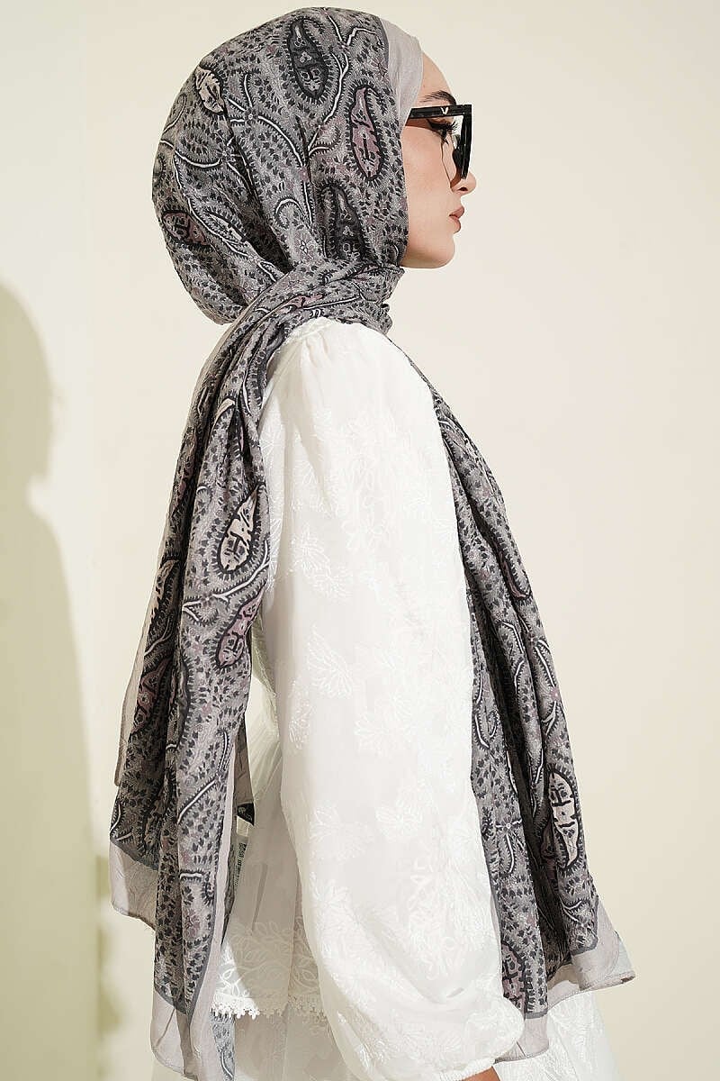 Paisley Kraş Modal Şal Bej