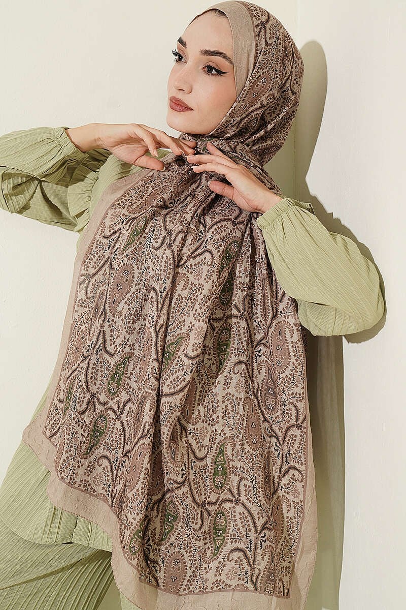 Paisley Kraş Modal Şal Kum Bej