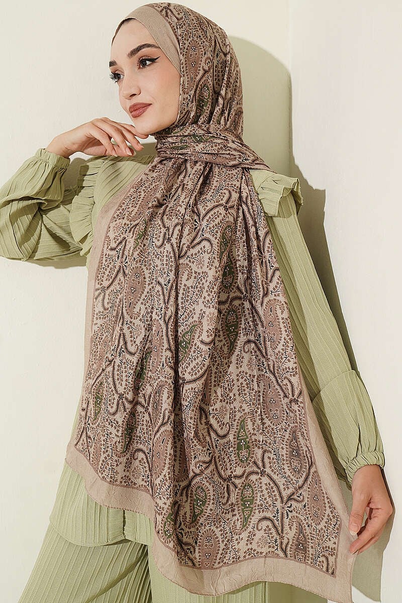 Paisley Kraş Modal Şal Kum Bej