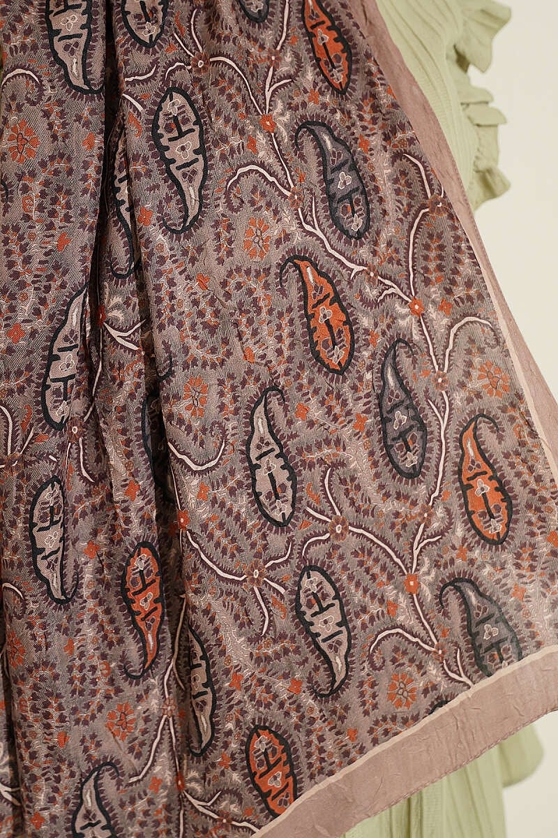 Paisley Kraş Modal Şal Latte