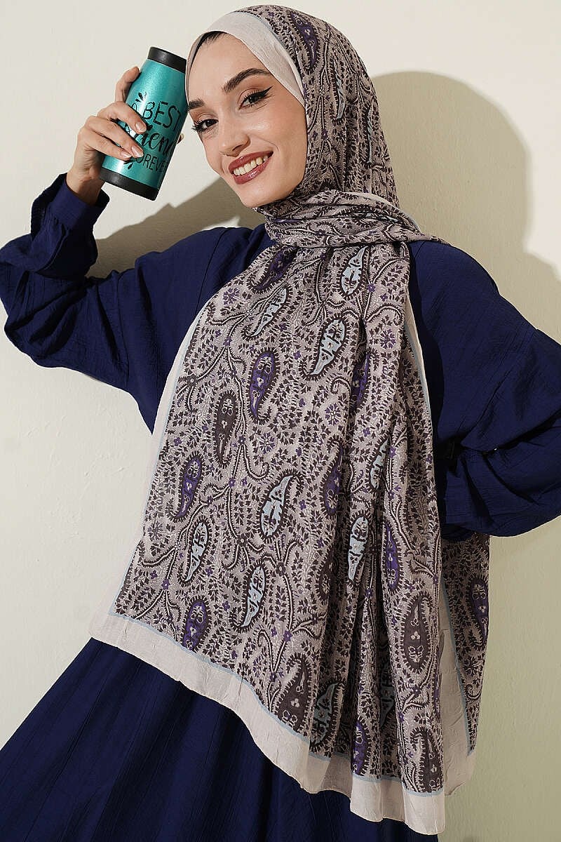 Paisley Kraş Modal Şal Taş