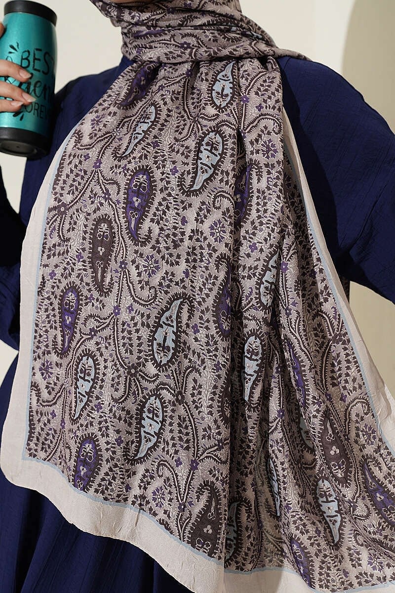 Paisley Kraş Modal Şal Taş