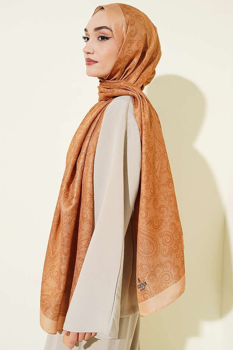 Paisley Motifli Soft Şal Camel