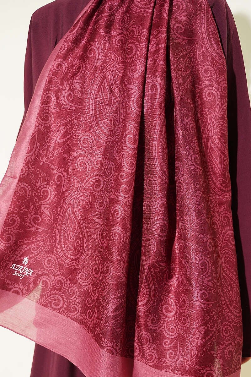 Paisley Motifli Soft Şal Gül Kurusu