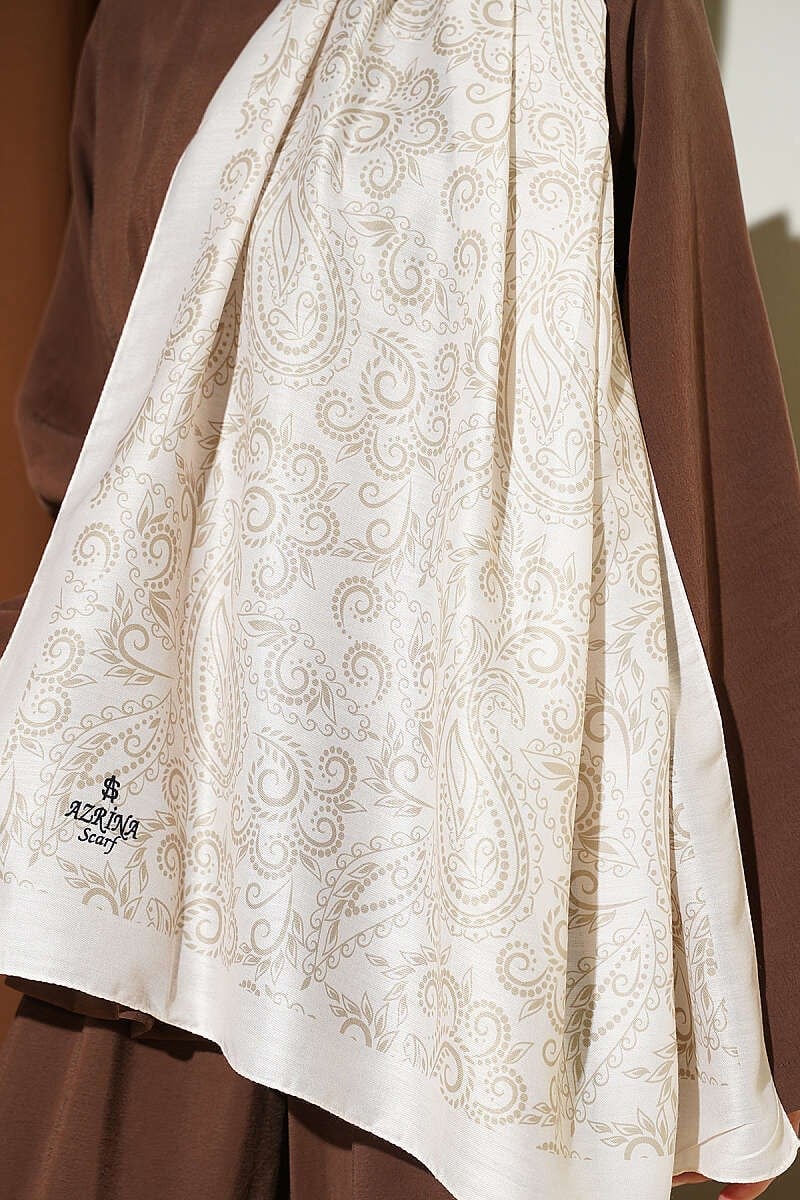 Paisley Motifli Soft Şal Krem