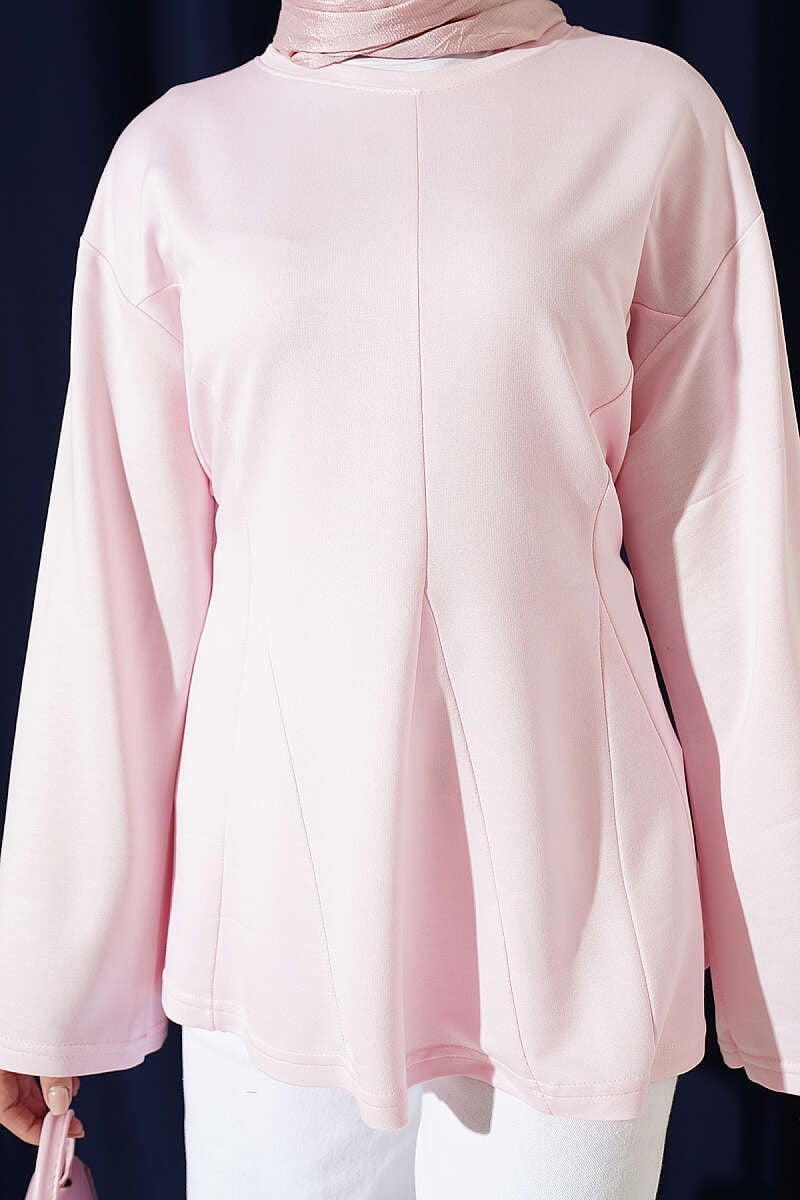 Pensli Yandan Bağlamalı Tunik Pembe