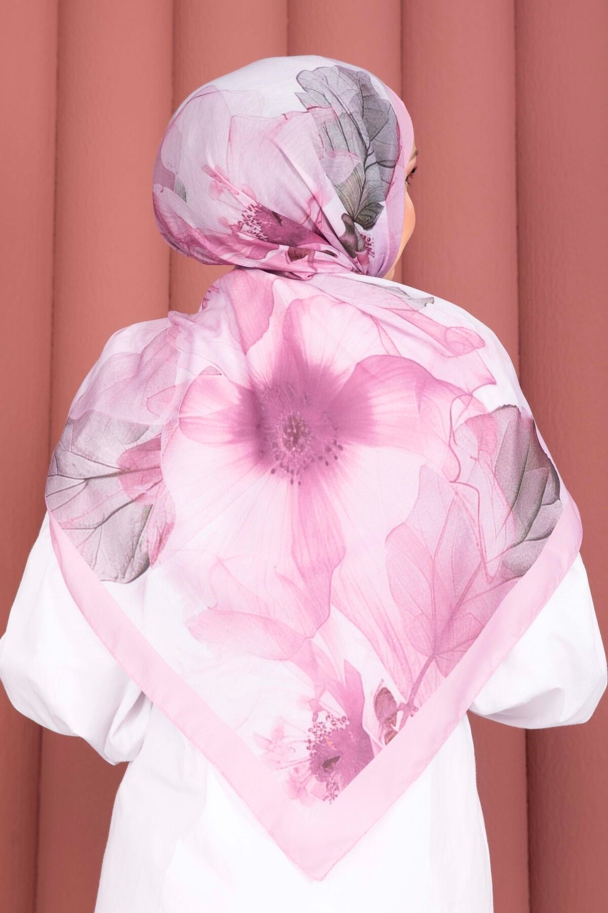 Rose Desen Şal Serisi Pembe