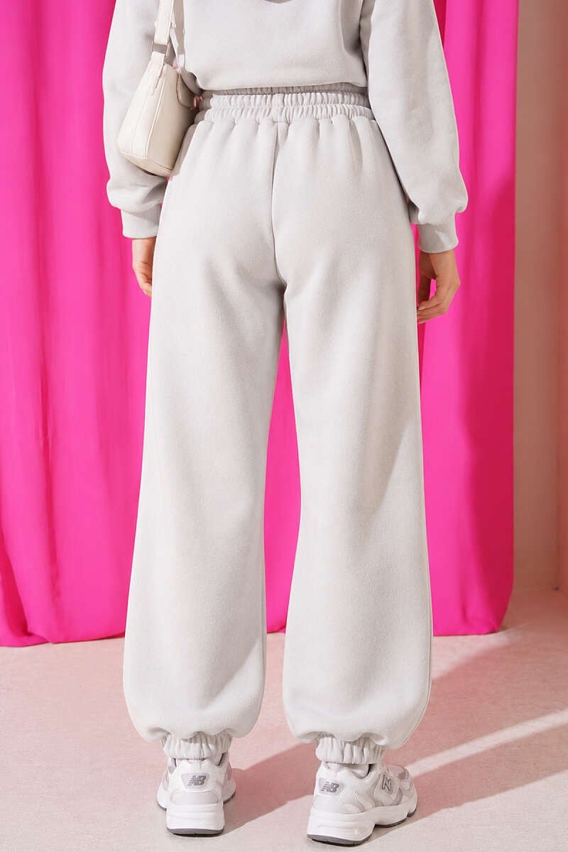 S Armalı Şardonlu Jogger Pantolon Gri