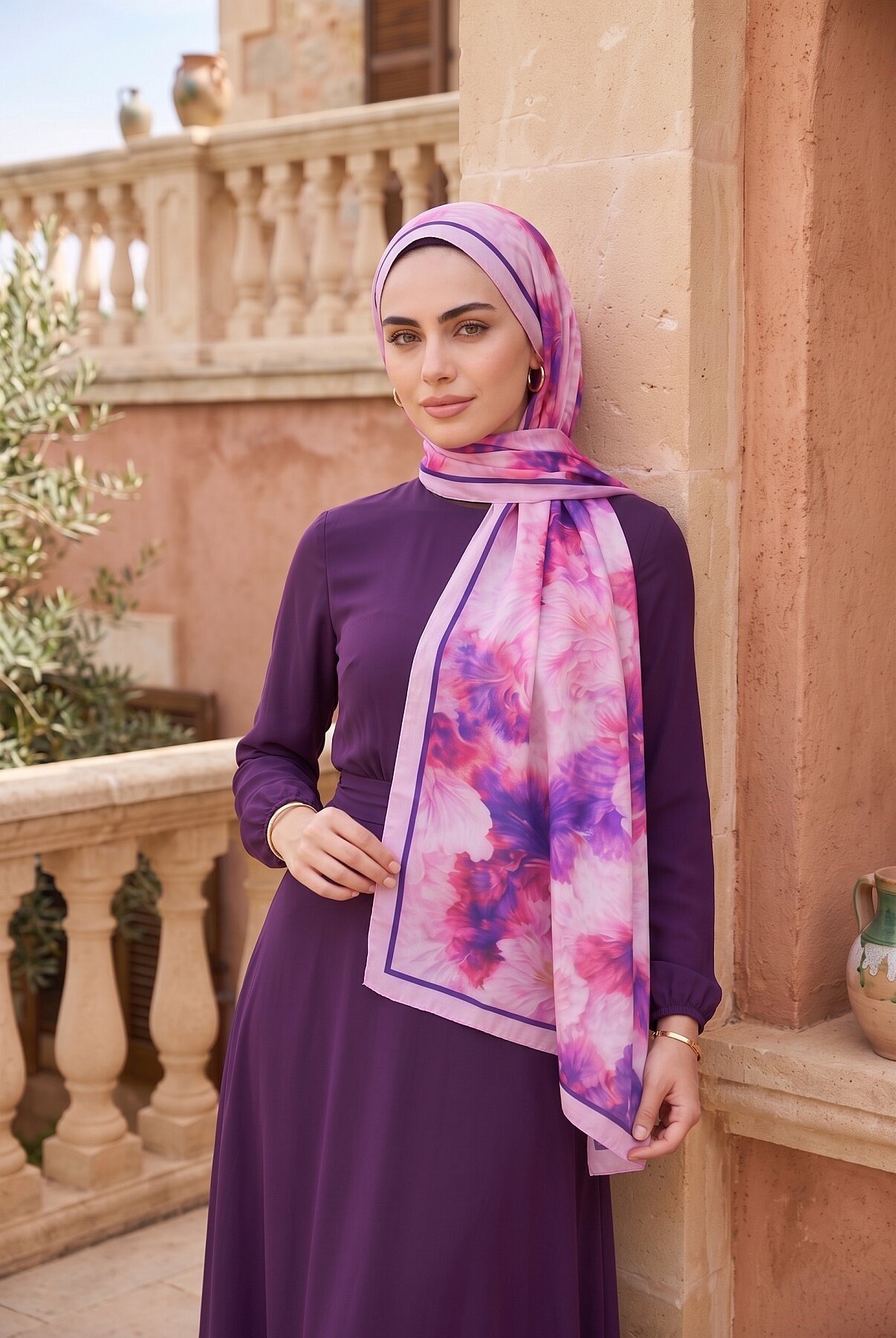 Soft Floral  Şal Serisi Pembe