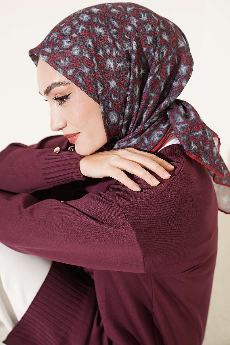 Sonbahar Esintili Eşarp Bordo