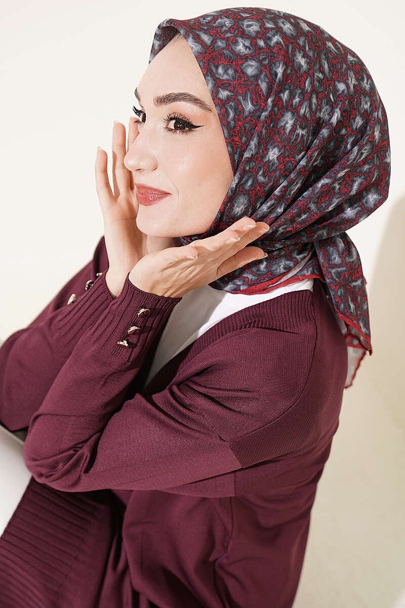 Sonbahar Esintili Eşarp Bordo
