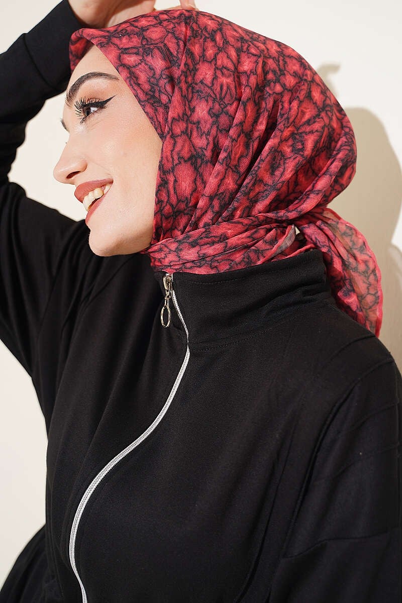 Sonbahar Esintili Eşarp Kırmızı