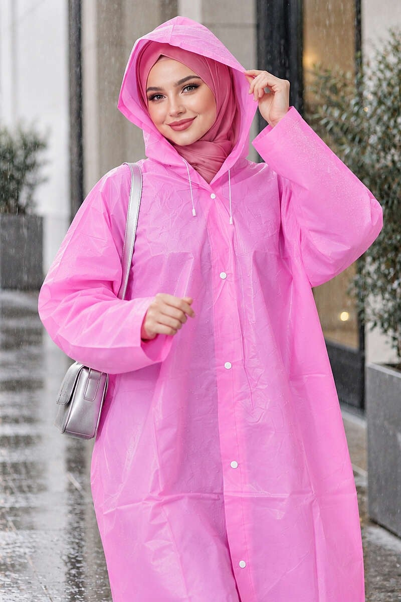 Su Geçirmez Yağmurluk Pembe