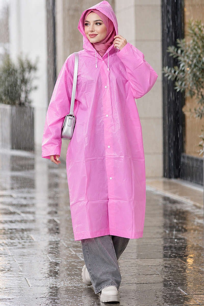 Su Geçirmez Yağmurluk Pembe