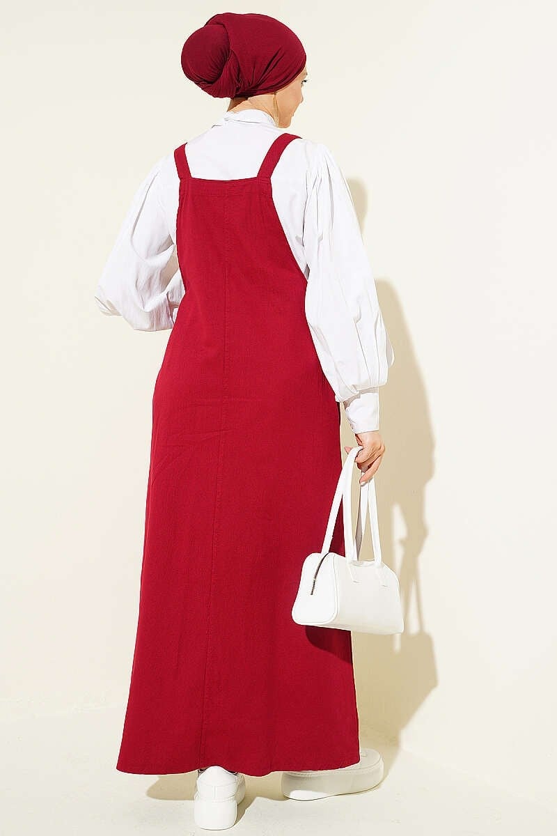 Tek Cepli Gabardin Slopet Bordo