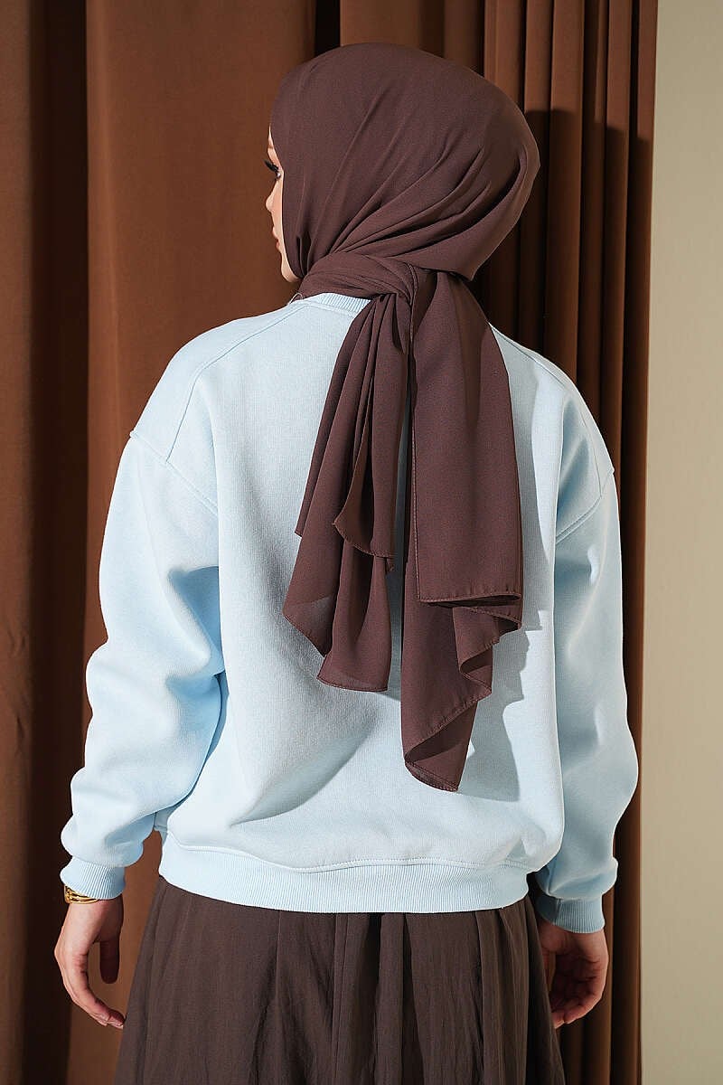 Üç İplik Şardonlu Sweatshirt Bebe Mavi