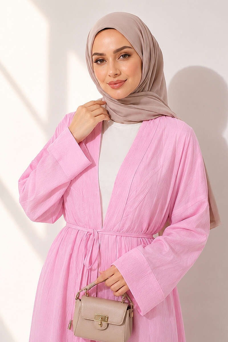 Uzun Hırkalı İkili Takım Pembe