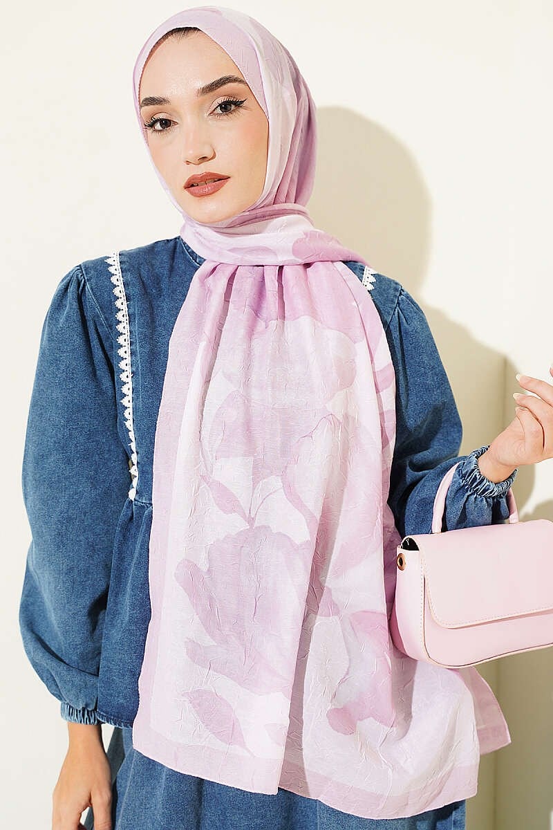 Viona Bambu Kraş Şal Pembe