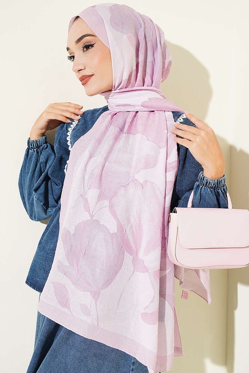 Viona Bambu Kraş Şal Pembe
