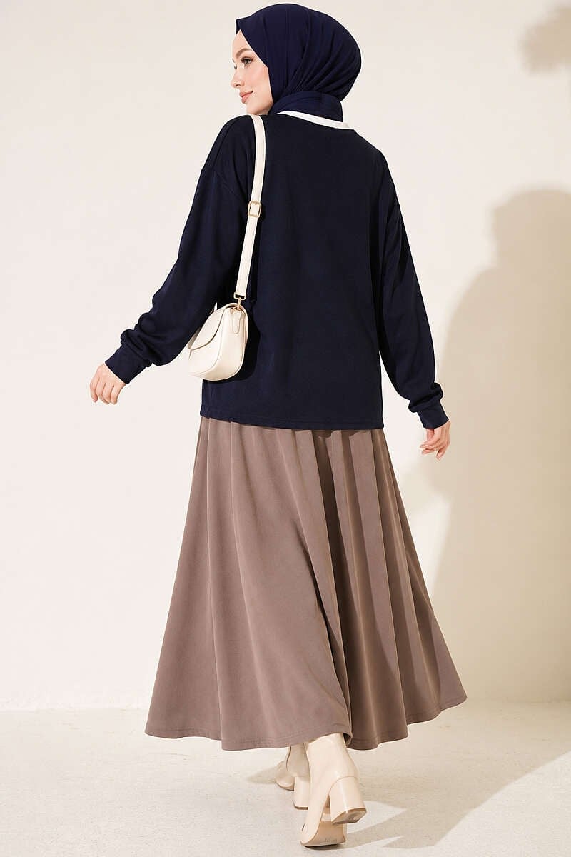 Wild Baskılı Sweatshirt Lacivert