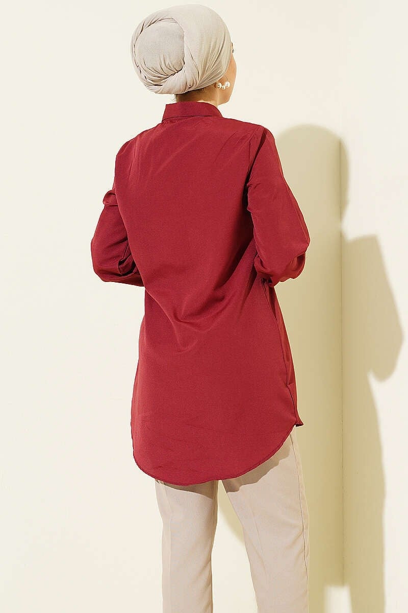 Yandan Bağlamalı Tunik Bordo