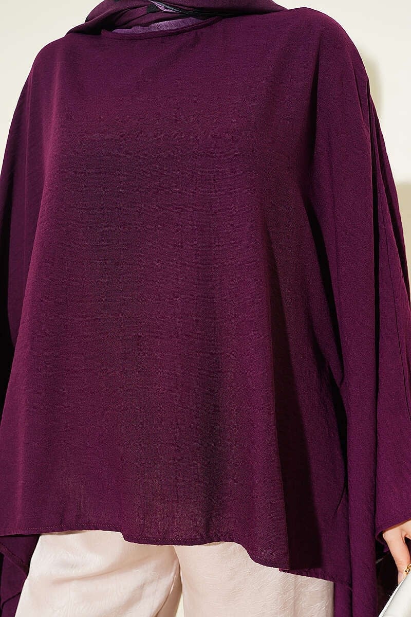 Yarasa Kol Basic Bluz Mürdüm