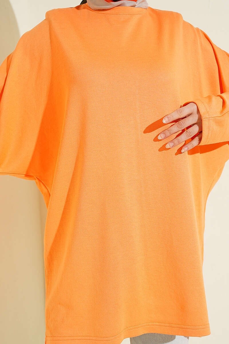Yarasa Kol Basic Loyşa Tunik Oranj