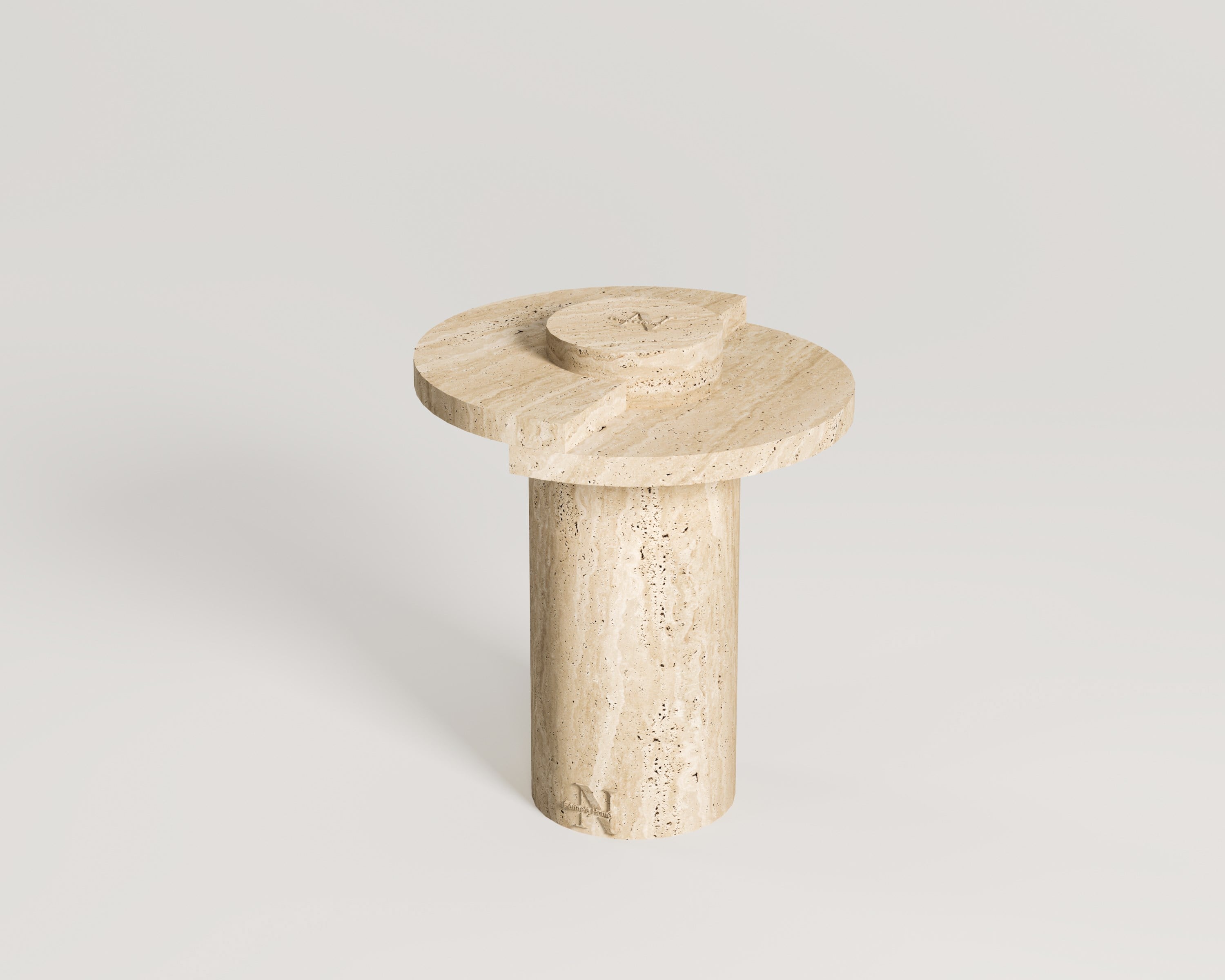 Farah-Table à gradins en travertin Table d'appoint