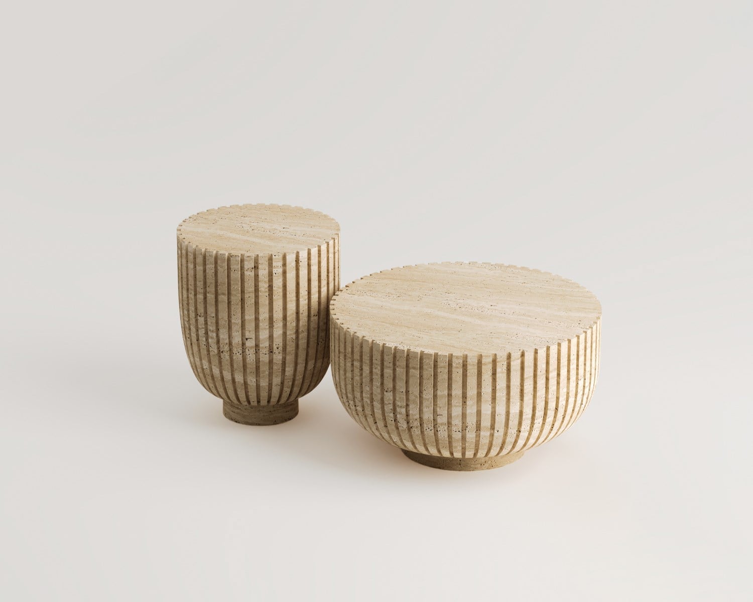 Holz-Traverten Orta Sehpa
