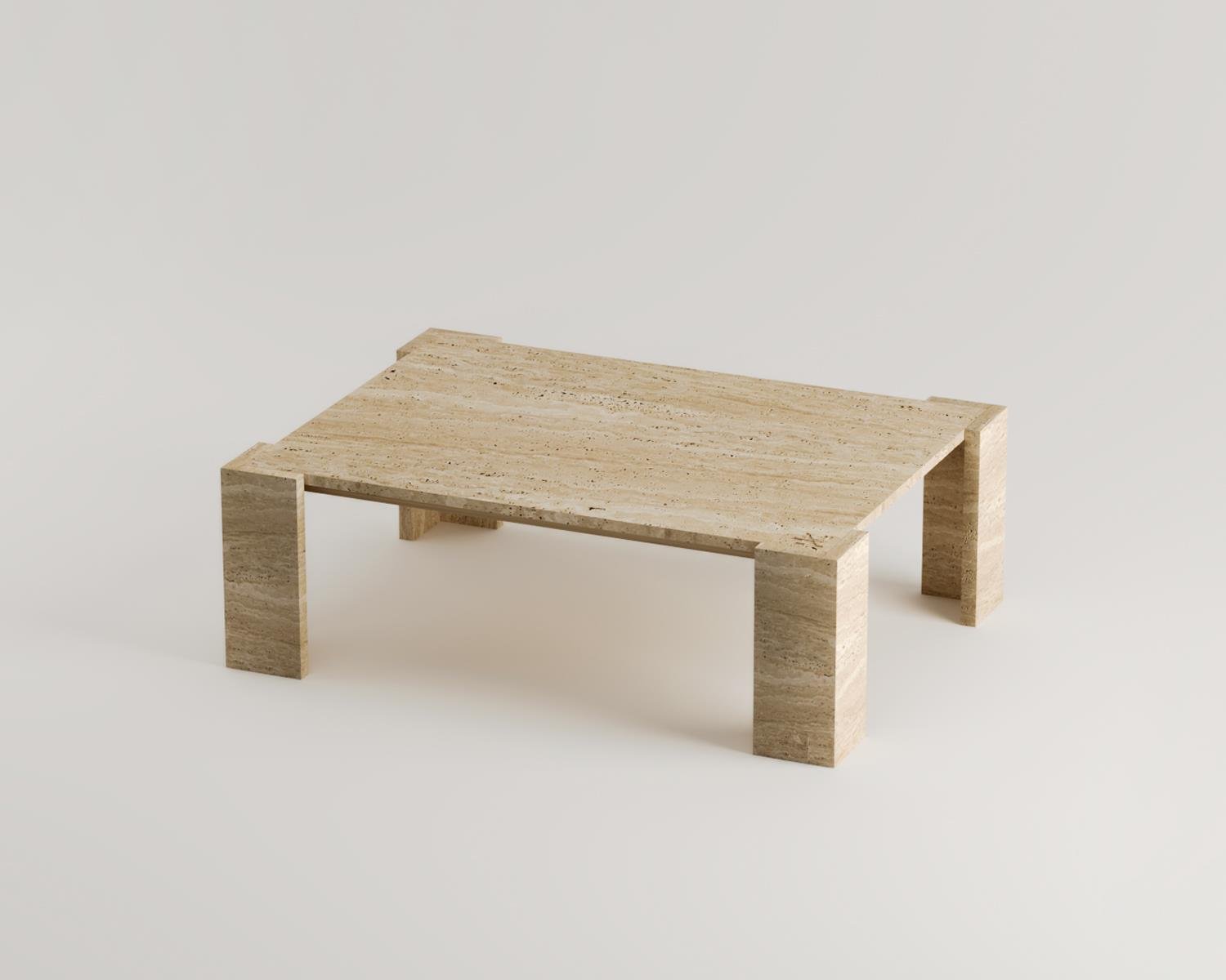 Jolie-Table basse Travertine Square V Angular Foot Centre 