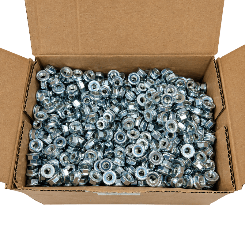 Norm M6 Flanşlı Tırtıllı Somun – DIN 6923, CL.6, C440 Galvanizli, 1500 Adet,ASE.6923.CL.6.PKT