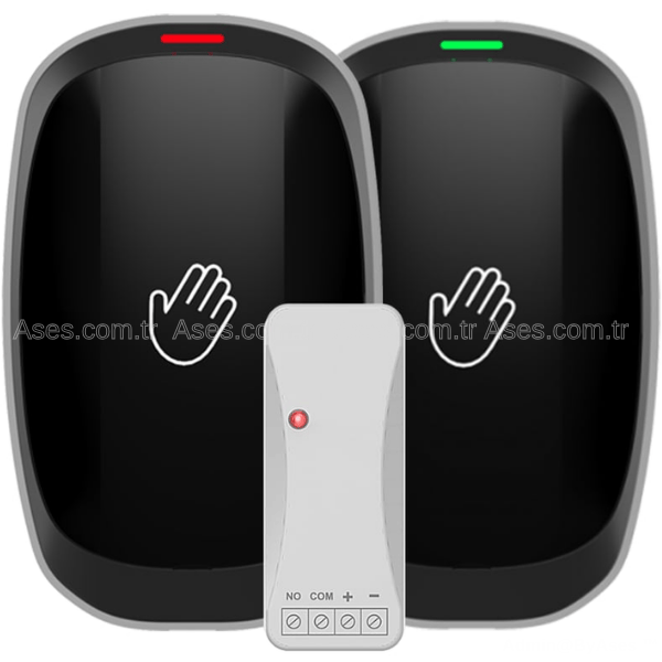 KontalASE K155-01-K172-01Kontal Set PES-Pilli Kablosuz Alıcılı El Sensörü Seti Siyah