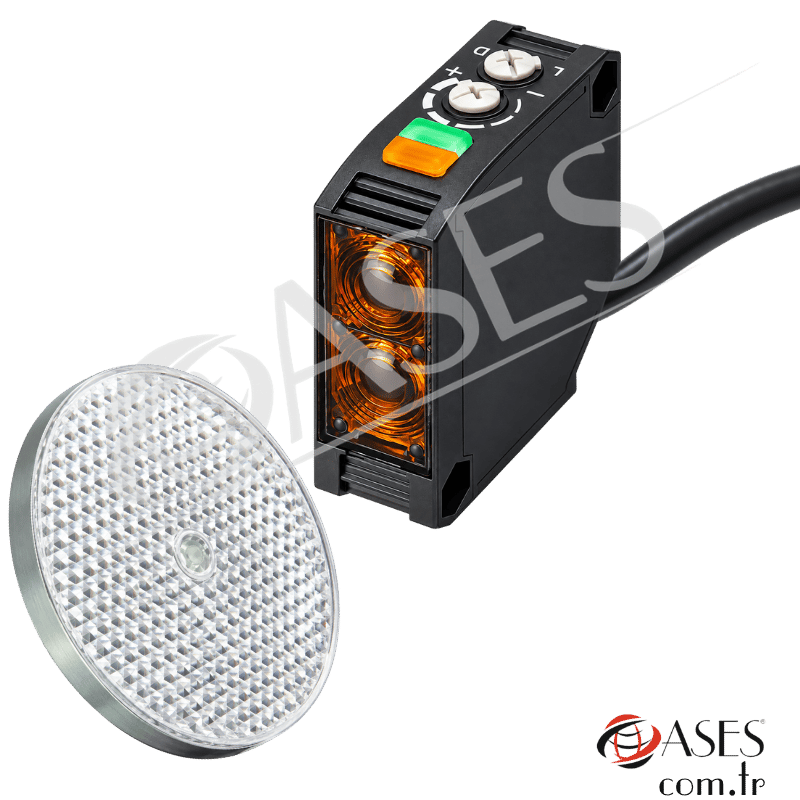 Omron E3JK-RR12 Fotosel Sensör Seti – E39-R7 Oval Reflektör Dahil,E3JK-RR12 2M-E39-R7