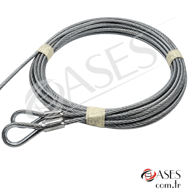 Seksiyonel Kapı Halatı (2.5 Metre - 2 Adet) 6x19x3mm Çelik Halat,ASE.CLK.503-PP.025