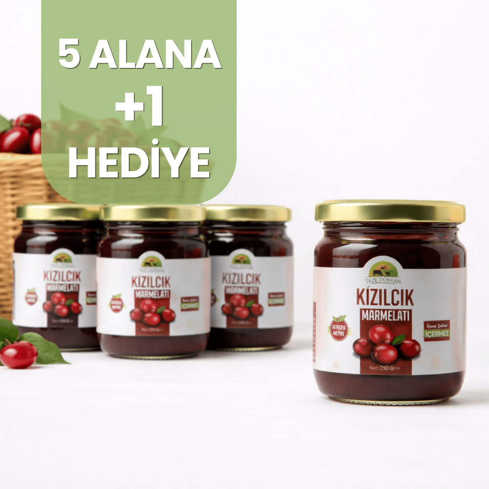 3 Adet Kızılcık Marmelatı alana 1 Adet HediyeTaze Dükkan Üretim Ürünleri