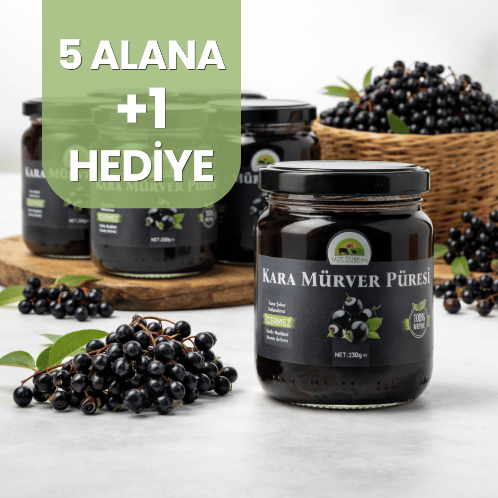 5 Adet Kara Mürver Püresi Alana 1 Adet HediyeTaze Dükkan Üretim Ürünleri