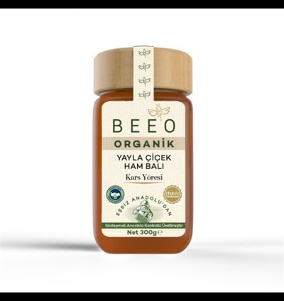 Beeo Organik Yayla Çiçek Ham Balı  Kars Yöresi 300 gr