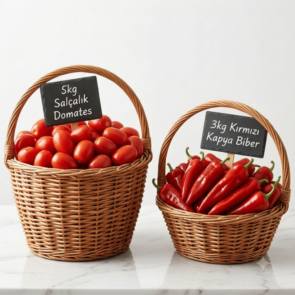 Ev Yapımı Salça Paketi 8 Kg | Salçalık Domates & Kırmızı Kapya BiberSebzeler ve Yeşillikler