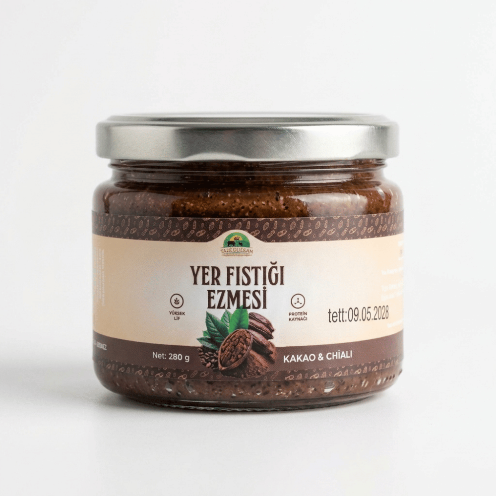 Kakao & Chia Yer Fıstığı Ezmesi  280grSürülebilir Kremalar
