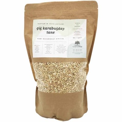 Kaptanın Ceviz Çiftliği Glutensiz Çiğ Karabuğday Tane - 1 KG
