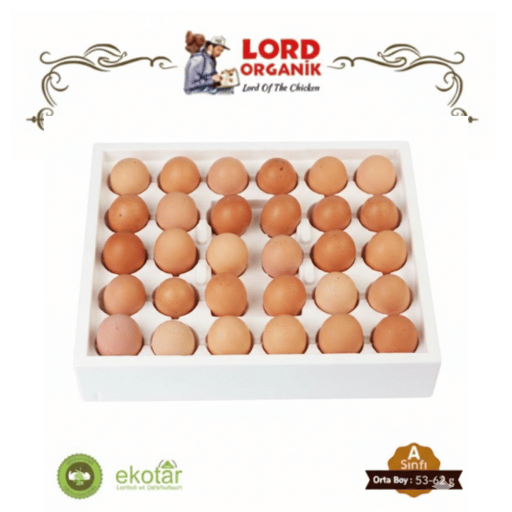 Lord Organik Yumurta Orta Boy 30 lu ( 53-62 Gr)Yumurtalar