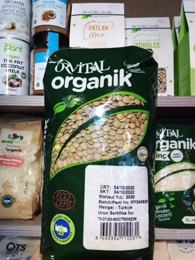 Orvital Organik Yeşil Mercimek 1000 gr