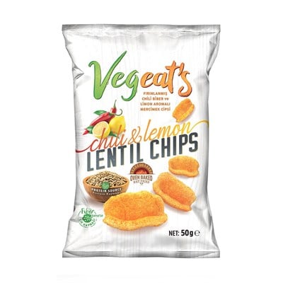 Vegeats Fırınlanmış Chili Biber & Limonlu Mercimek Cipsi 50gr
