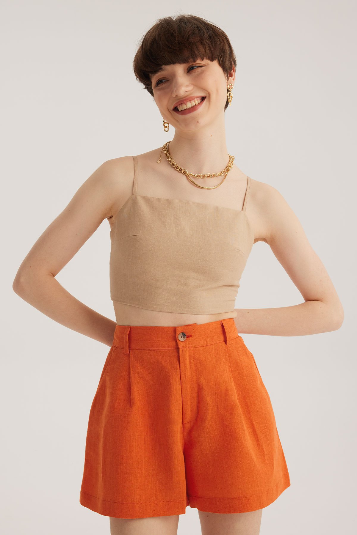 Ecru Spaghetti Strap Top